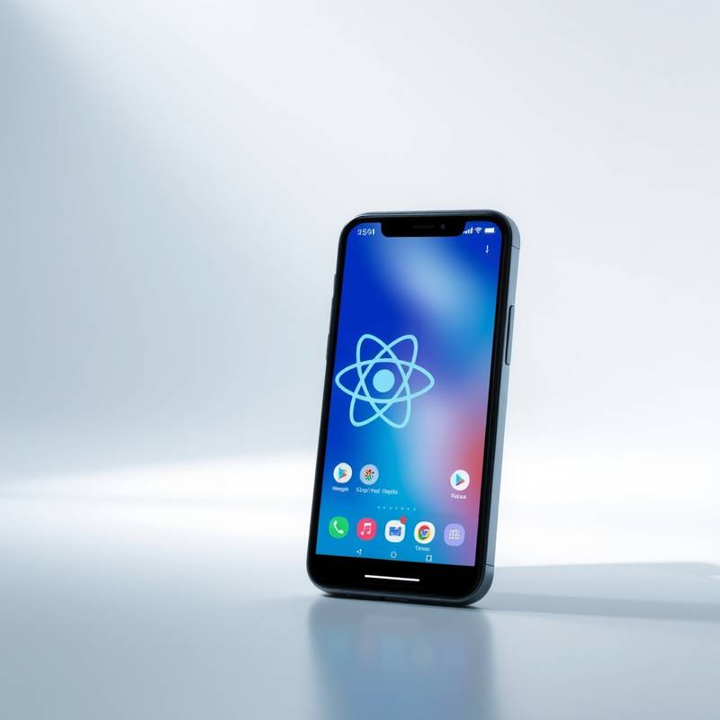 Imagen ilustrativa del curso de Desarrollo de Aplicaciones Móviles con React Native mostrando una aplicación móvil en un teléfono